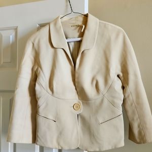 Maxstudio Women’s Size 4 Petite Off White One Button Blazer